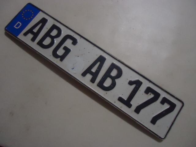 German bmw euro plate # abg ab 177 german license plate used 