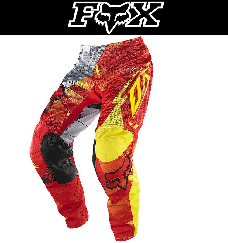 Fox racing 180 radeon airline red yellow size 28-38 dirt bike pants motocross mx