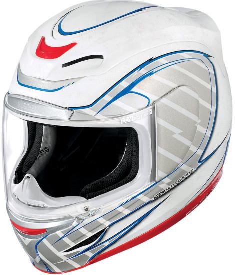 Icon airmada volare motorcycle helmet reflective white xs extra small
