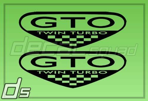 Gto twin turbo 5" pontiac vinyl fender decals sticker set 2004-2006 badge goat