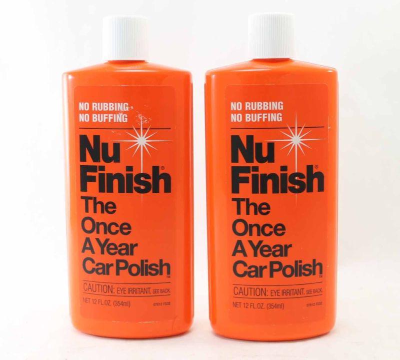 2x nu finish once a year car polish no rubbing no buffing - lot 2 12 oz bottles