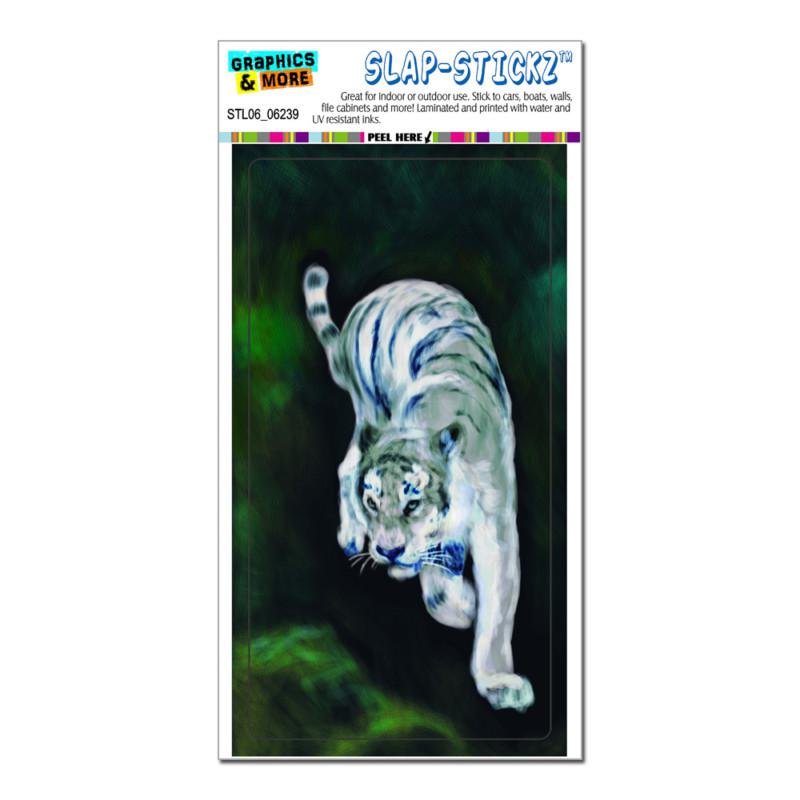 Paintstrokes tiger white - slap-stickz™ car window locker bumper sticker