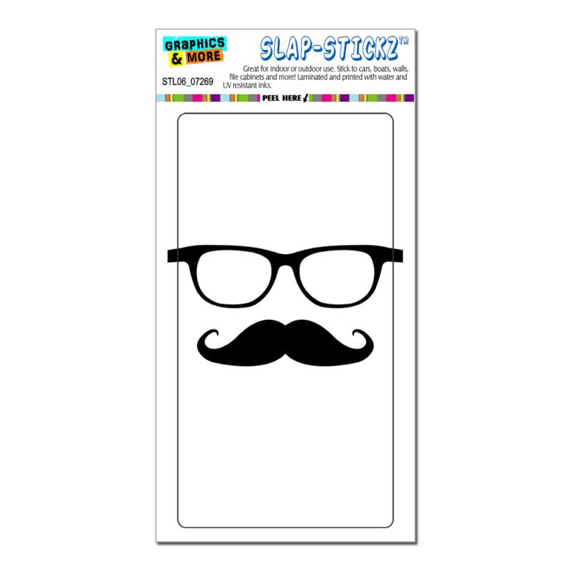 Hipster glasses - mustache - slap-stickz™ car window locker bumper sticker
