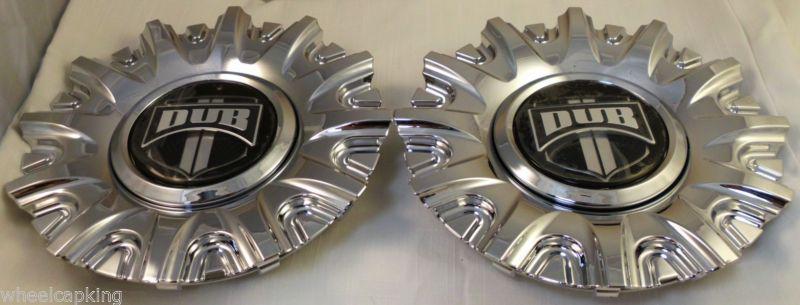 Dub wheels chrome custom wheel center cap caps set of 2 # cap m-803 new!
