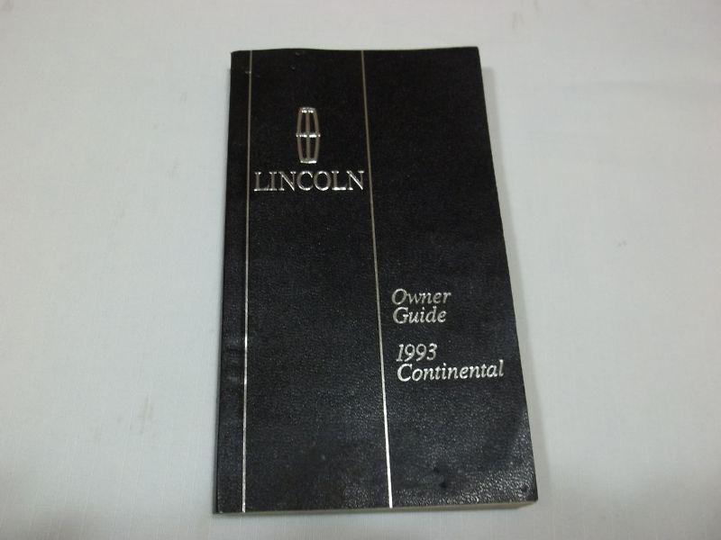 1993 lincoln continental owner guide / manual. / free s/h / oem