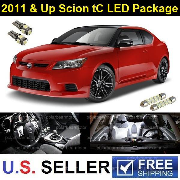 7pcs white interior led smd lights package deal for 2011-2013 scion tc 2-doors