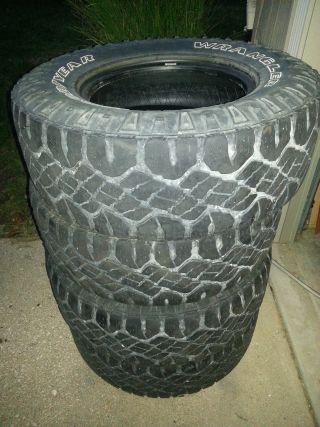 Lt285/70r17 goodyear wrangler tires. used, great condition set of 4, cheap