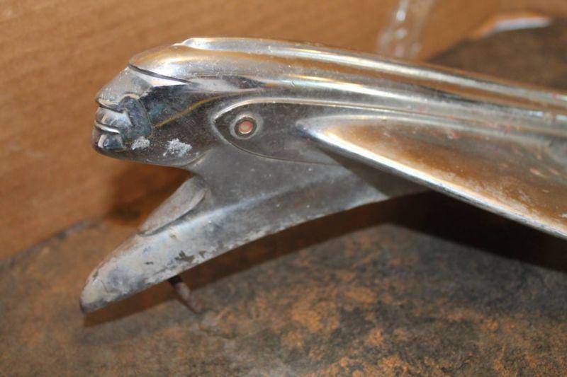 1950 pontiac indian head chrome hood ornament part chief chieftain