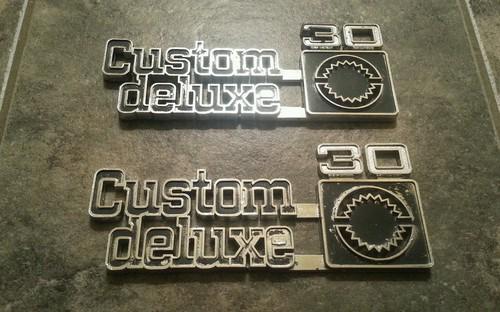 1973 74 75 76 77 chevrolet custom deluxe 30 fender emblem set pair