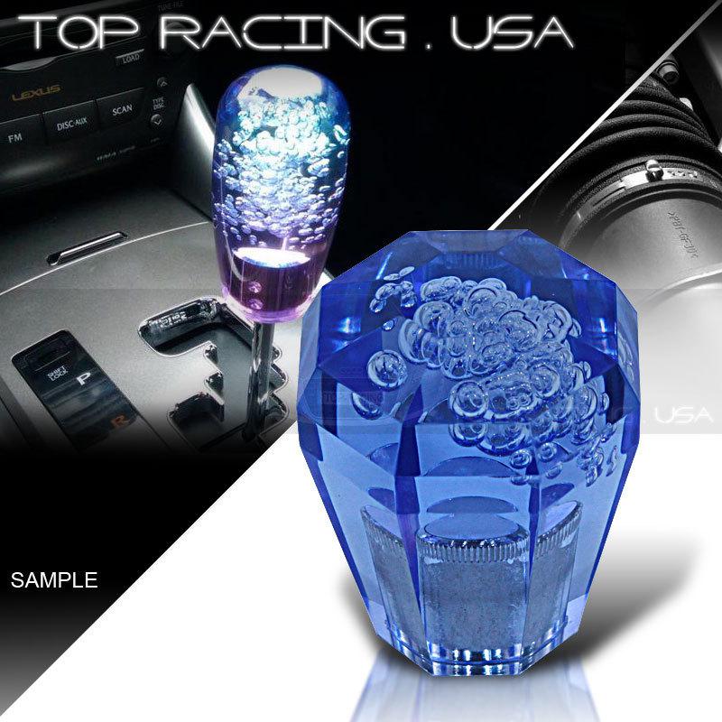 Universal 60mm diamond crystal bubble jdm/vip style  shifter shift knob blue