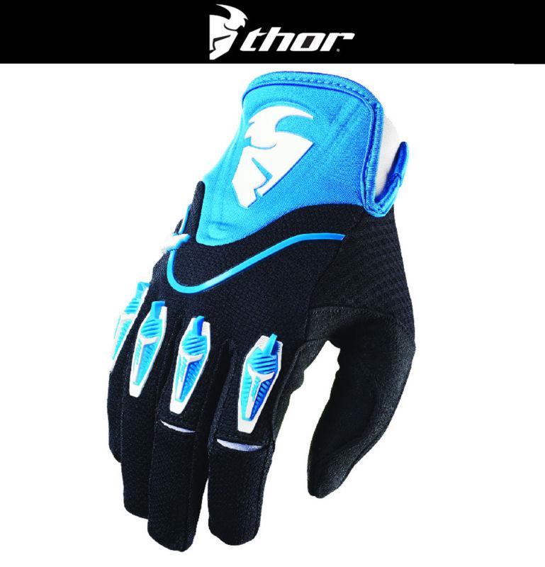 Thor flow blue black dirt bike gloves motocross mx atv 2014