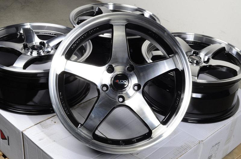 17" black kudo wheels rims 5x114.3 acura cl rl rsx tl tsx legend mustang accord