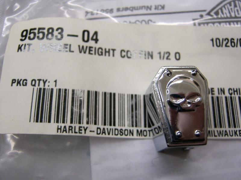 Harley-davidson 1/2 ounce coffin spoke wheel weight set of 4
