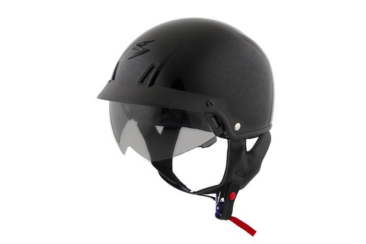 Scorpion exo-110 solid black xs motorcycle helmet new 2013 half extra small