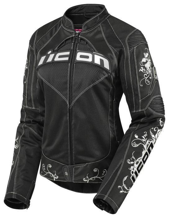 Icon contra speed queen motorcycle jacket black women's xl/x-large