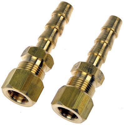 Dorman fitting straight brass natural 3/8 in. compression 3/8 in. hose barb each