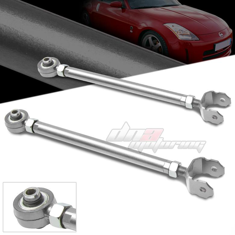 03-09 nissan 350z z33 g35 silver adjustable rear lower control arm camber kit