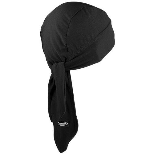 Bndna006-0  schampa tri-danna stretch z-wrap black do rag/skull cap