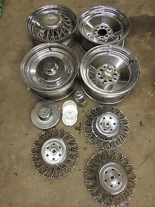 15 x 7&#034;  vintage nos  keystone   wire basket steel   wheels rims   set of four