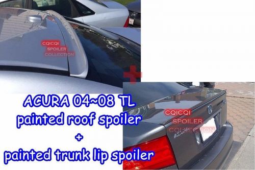 Painted 2004~2008 acura tl sedan roof spoiler + trunk lip spoiler◎