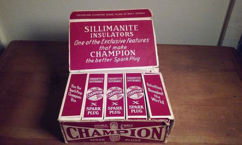 Vintage ford model t champion x brass top spark plugs(10) in original box - rare