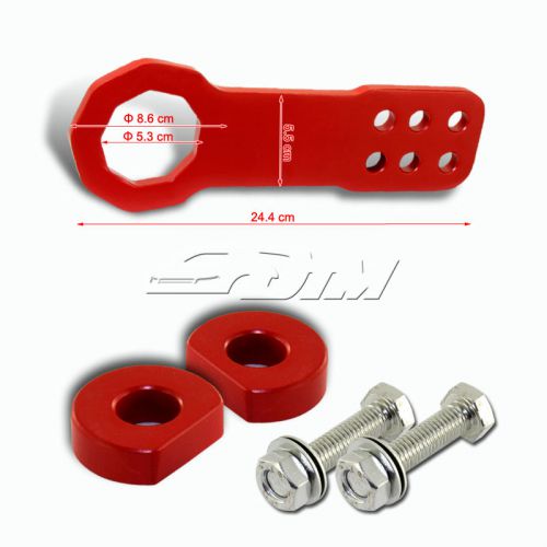 2&#034; jdm anodized cnc billet aluminum red front bumper racing tow hook for dodge