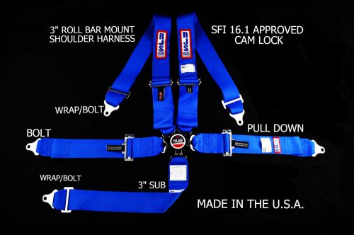 Rjs racing sfi 16.1 cam lock racing harness blue 5pt 30298-18-23-3 1032503