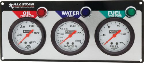 Allstar performance 80092 3 gauge panel op/wt/fp