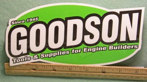 Racing goodson tools &amp; supplies logo green 8-1/4&#034;w x 3-3/4&#034;h decal sticker new