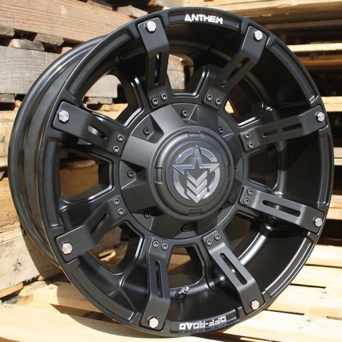 17x9 matte black anthem defender 8x170 -12 wheels fun country tires