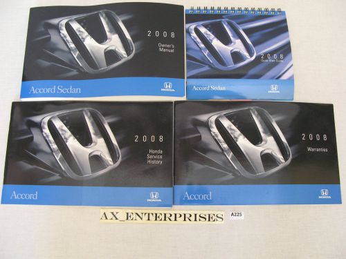 2008 honda accord 4 door sedan lx ex owners manuals books handbooks set # a234