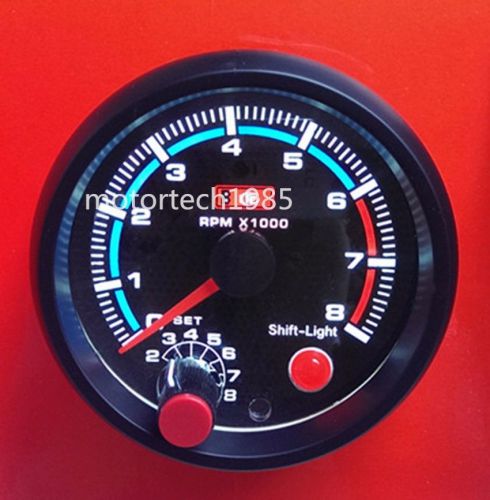 0-8k rpm 3 3/4&#034; car auto  tachometer meter gauge shift light auto gauge