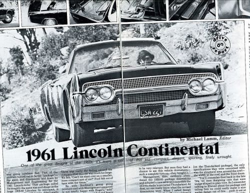 1961 lincoln continental 4 door convertible 11 page article