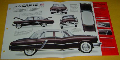 1952 1953 1954 lincoln capri v8 317 ci 205 hp imp info/specs/photo 15x9