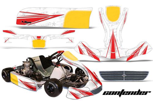 Amr racing graphics kg evo stilo kart sticker decal kit wrap contender red