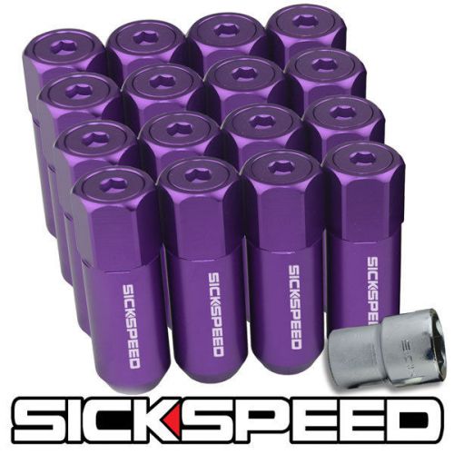 16 purple aluminum extended 60mm locking lug nuts for wheels/rims 1/2x20 l30
