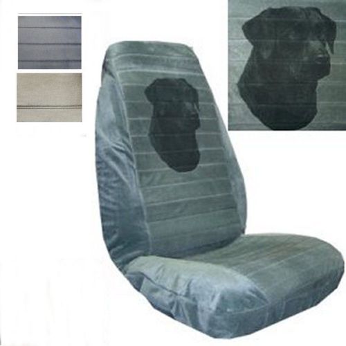 Velour seat covers car truck suv black lab head high back pp #y