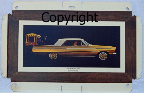 Promo dealership showroom poster 1965 ford fairlane 500 sports coupe 289 4-speed
