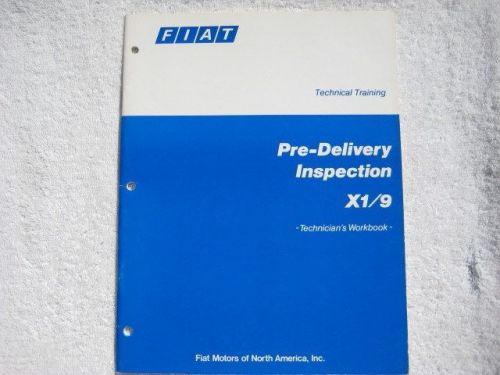 1981 fiat x1/9 pre-delivery inspection technician&#039;s workbook