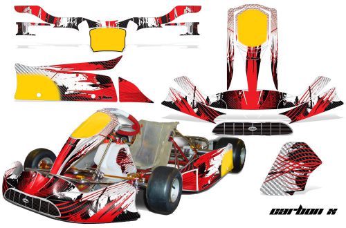 Amr racing graphics tony kart venox sticker wrap kits decals carbon x red