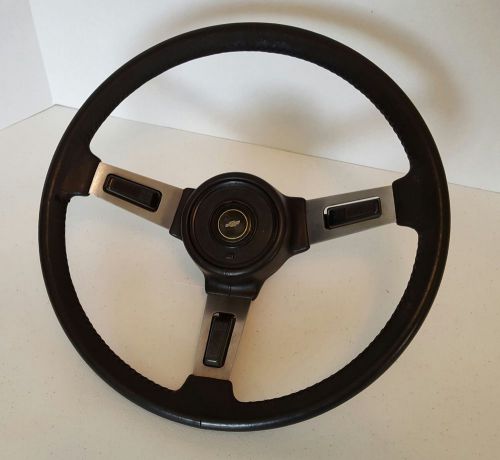 Chevy logo sport steering wheel 3 spoke black classic car rat rod hot rod gm