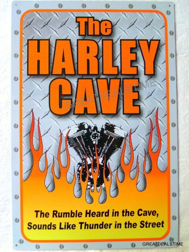Motorhead garage shop sign,metal harley cave diamond plate in flames poster sign