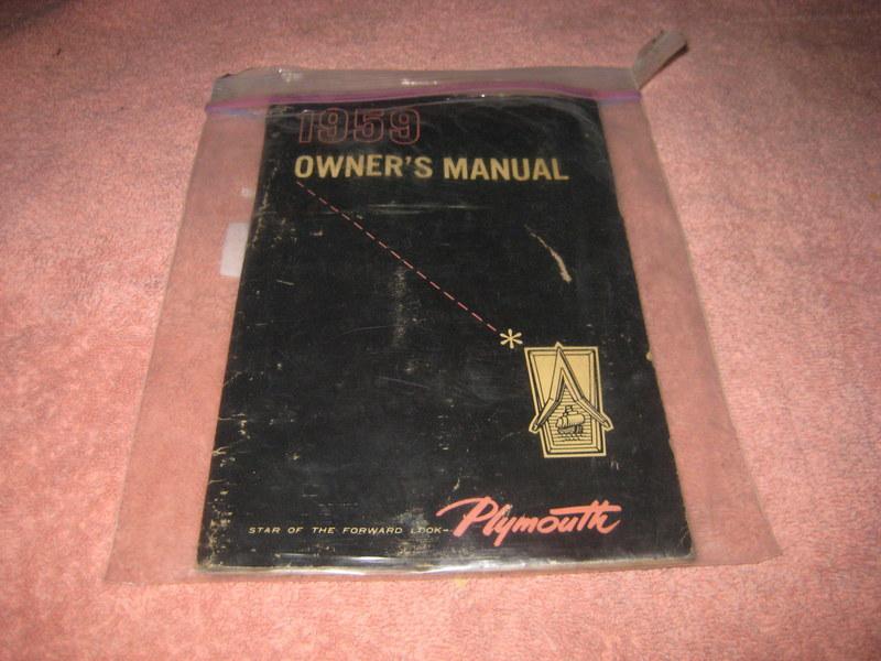 1959 plymouth owners manual