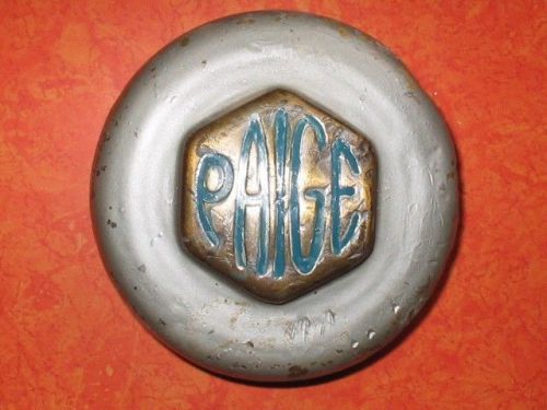 Rare--- brass----paige--- screw on hubcap  automobile  teens ?