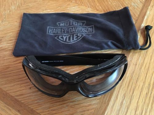 Harley davidson black frame foam padded motor cycle glasses/goggles