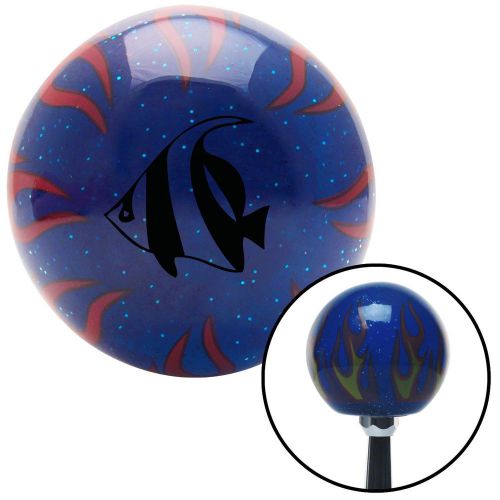 Black clown fish blue flame metal flake shift knob with m16 x 1.5 insertoem