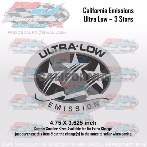 California emissions decal  ultra low 3 stars outboard evinrude johnson honda