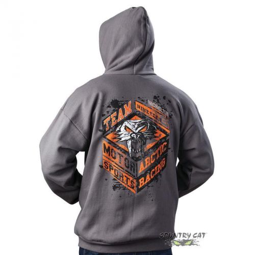 Arctic cat men&#039;s team motorsports racing cathead full zip hoodie gray - 5269-61_