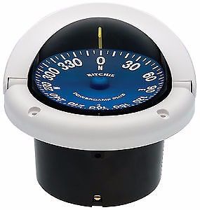 Ritchie high speed performance supersport compass white / blue dial 4&#034; mt. hole