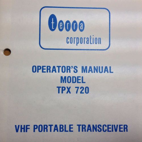 Terra tpx-720 com operator&#039;s  manual